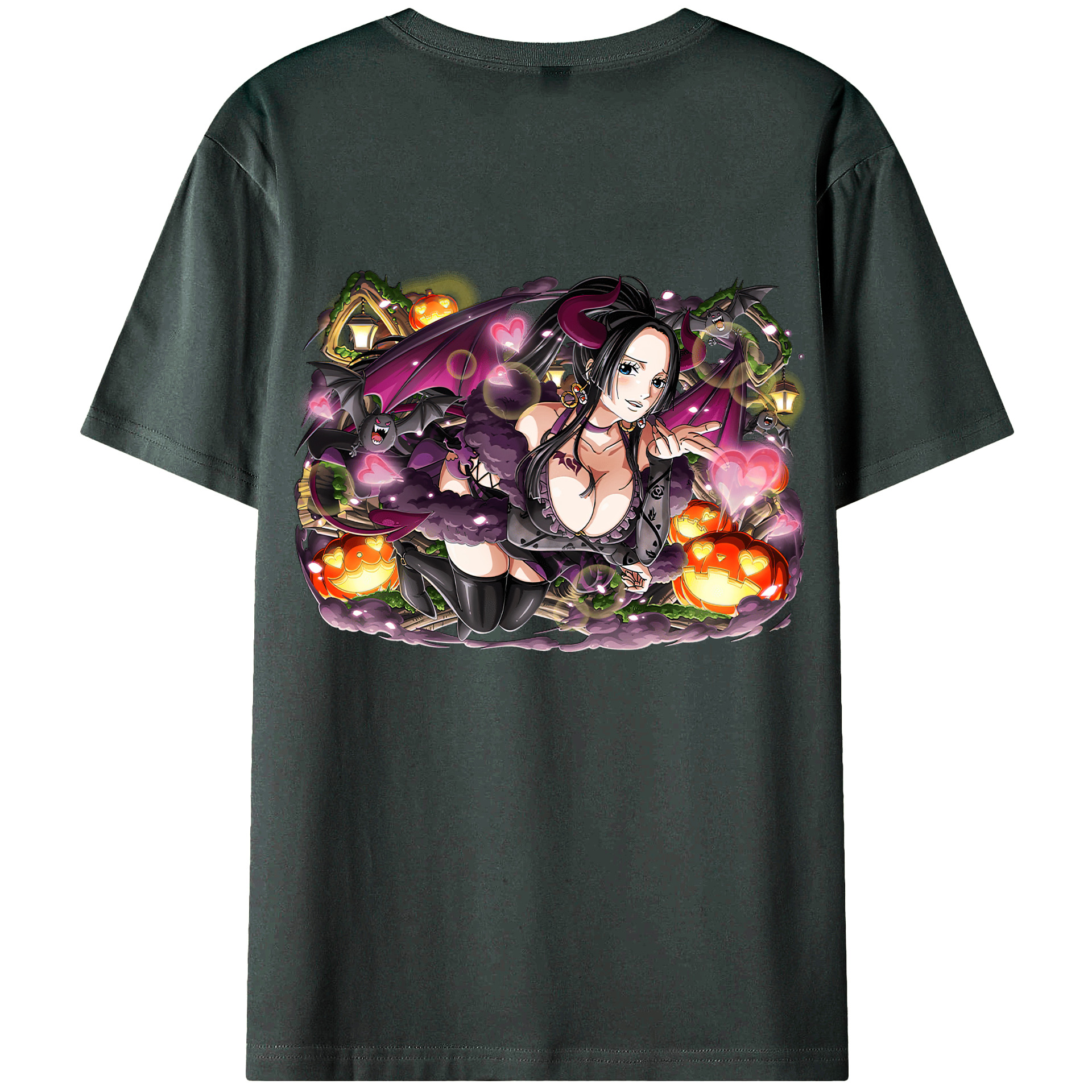 ワンピース ボア・ハンコック ONE PIECE Boa·Hancock 綿100％ メンズ半袖Tシャツ（バックプリント） 通気性